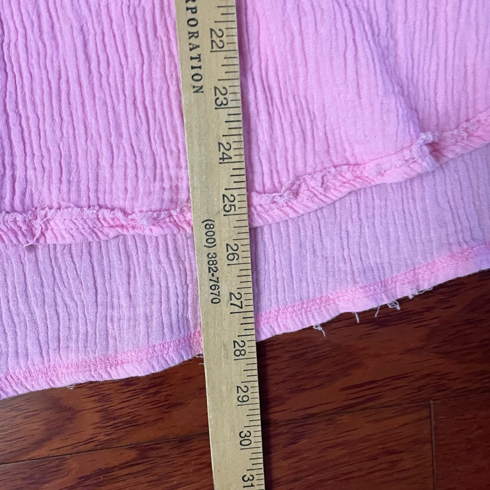 Ashley Danielle Apricot Lane Top Blouse Pink Cotton Gauze Boho Breezy Sz S B18 - Picture 10 of 10